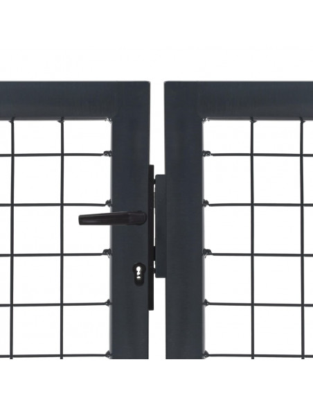 Cancello di Recinzione con Pali in Acciaio 350x100 cm Antracite