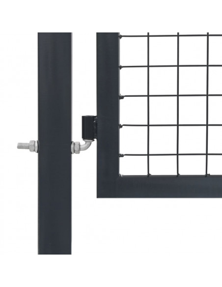 Cancello di Recinzione con Pali in Acciaio 350x100 cm Antracite