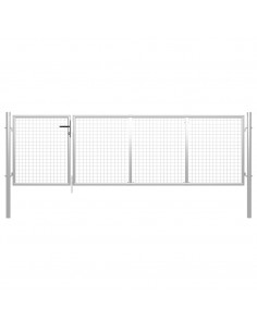 Cancello per Giardino in Acciaio 350x75 cm Argento