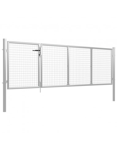 Cancello per Giardino in Acciaio 350x75 cm Argento