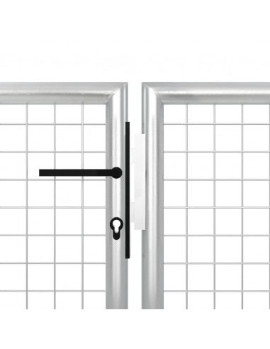 Cancello per Giardino in Acciaio 350x75 cm Argento