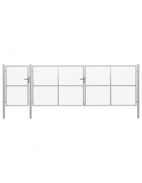 Cancello per Giardino in Acciaio 500x150 cm Argento