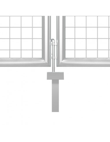 Cancello per Giardino in Acciaio 500x150 cm Argento