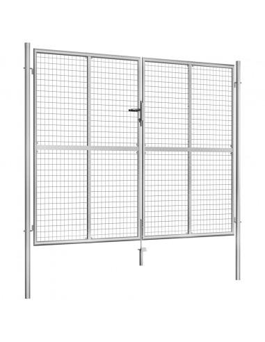 Cancello per Giardino in Acciaio Zincato 306x250 cm Argento