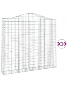 Cesti Gabbioni ad Arco 10 pz 200x30x180/200 cm Ferro Zincato
