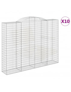 Cesti Gabbioni ad Arco 10 pz 300x50x220/240 cm Ferro Zincato