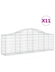 Cesti Gabbioni ad Arco 11 pz 200x30x60/80 cm Ferro Zincato