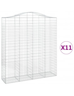 Cesti Gabbioni ad Arco 11 pz 200x50x220/240 cm Ferro Zincato