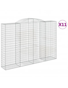 Cesti Gabbioni ad Arco 11 pz 300x50x200/220 cm Ferro Zincato