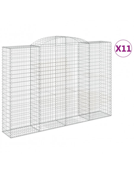 Cesti Gabbioni ad Arco 11 pz 300x50x200/220 cm Ferro Zincato