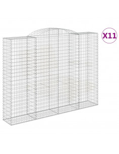 Cesti Gabbioni ad Arco 11 pz 300x50x220/240 cm Ferro Zincato