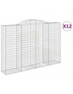 Cesti Gabbioni ad Arco 12 pz 300x50x200/220 cm Ferro Zincato