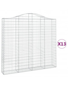 Cesti Gabbioni ad Arco 13 pz 200x30x180/200 cm Ferro Zincato