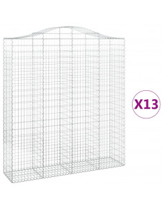 Cesti Gabbioni ad Arco 13 pz 200x50x220/240 cm Ferro Zincato