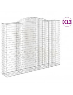 Cesti Gabbioni ad Arco 13 pz 300x50x220/240 cm Ferro Zincato