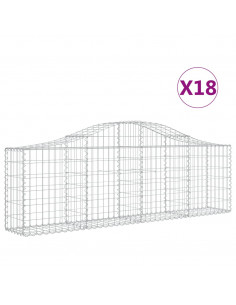 Cesti Gabbioni ad Arco 18 pz 200x30x60/80 cm Ferro Zincato