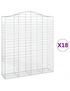 Cesti Gabbioni ad Arco 18 pz 200x50x220/240 cm Ferro Zincato
