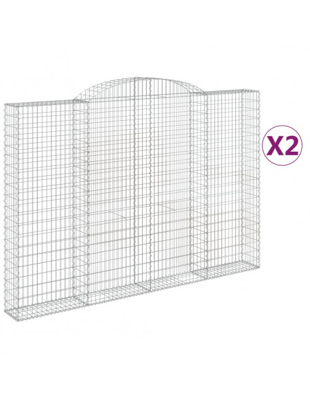 Cesti Gabbioni ad Arco 2 pz 300x30x200/220 cm Ferro Zincato
