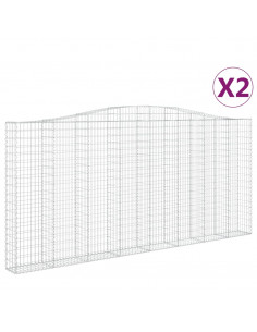 Cesti Gabbioni ad Arco 2 pz 400x30x180/200 cm Ferro Zincato