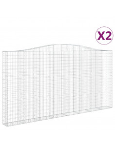 Cesti Gabbioni ad Arco 2 pz 400x30x200/220 cm Ferro Zincato