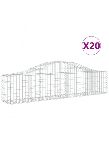 Cesti Gabbioni ad Arco 20 pz 200x30x40/60 cm Ferro Zincato