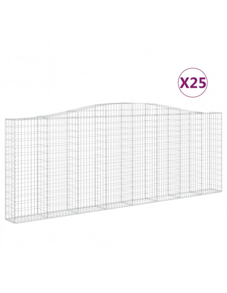 Cesti Gabbioni ad Arco 25 pz 400x30x140/160 cm Ferro Zincato