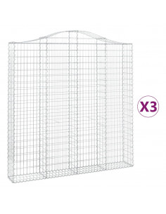 Cesti Gabbioni ad Arco 3 pz 200x30x200/220 cm Ferro Zincato
