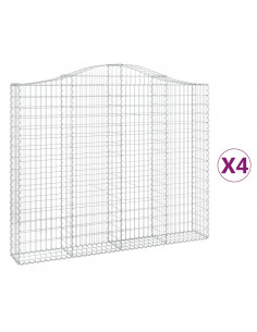 Cesti Gabbioni ad Arco 4 pz 200x30x160/180 cm Ferro Zincato