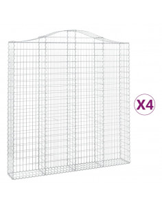 Cesti Gabbioni ad Arco 4 pz 200x30x200/220 cm Ferro Zincato