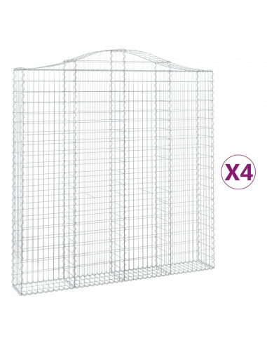 Cesti Gabbioni ad Arco 4 pz 200x30x200/220 cm Ferro Zincato