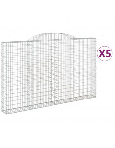 Cesti Gabbioni ad Arco 5 pz 300x30x180/200 cm Ferro Zincato