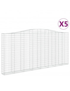 Cesti Gabbioni ad Arco 5 pz 400x30x180/200 cm Ferro Zincato