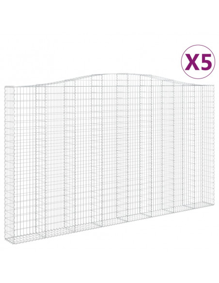 Cesti Gabbioni ad Arco 5 pz 400x30x220/240 cm Ferro Zincato