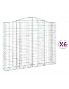 Cesti Gabbioni ad Arco 6 pz 200x30x160/180 cm Ferro Zincato