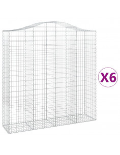 Cesti Gabbioni ad Arco 6 pz 200x50x200/220 cm Ferro Zincato