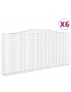 Cesti Gabbioni ad Arco 6 pz 400x30x180/200 cm Ferro Zincato