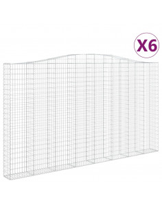 Cesti Gabbioni ad Arco 6 pz 400x30x220/240 cm Ferro Zincato