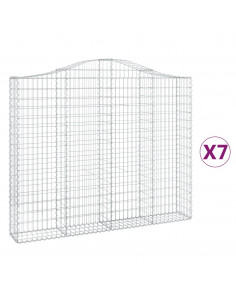 Cesti Gabbioni ad Arco 7 pz 200x30x160/180 cm Ferro Zincato