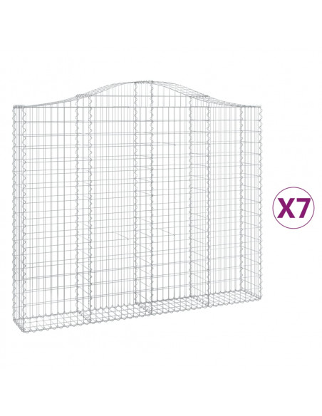 Cesti Gabbioni ad Arco 7 pz 200x30x160/180 cm Ferro Zincato