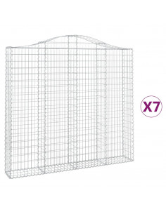 Cesti Gabbioni ad Arco 7 pz 200x30x180/200 cm Ferro Zincato