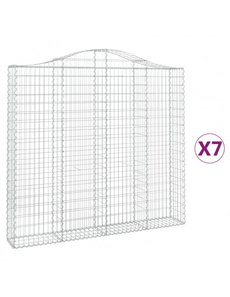 Cesti Gabbioni ad Arco 7 pz 200x30x180/200 cm Ferro Zincato
