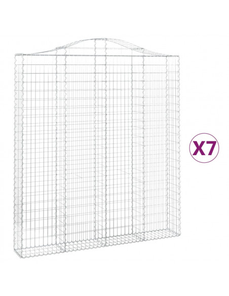 Cesti Gabbioni ad Arco 7 pz 200x30x220/240 cm Ferro Zincato