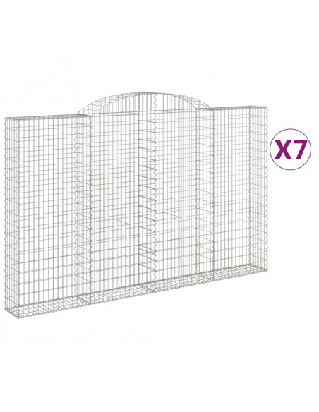 Cesti Gabbioni ad Arco 7 pz 300x30x180/200 cm Ferro Zincato