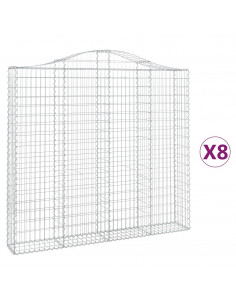 Cesti Gabbioni ad Arco 8 pz 200x30x180/200 cm Ferro Zincato