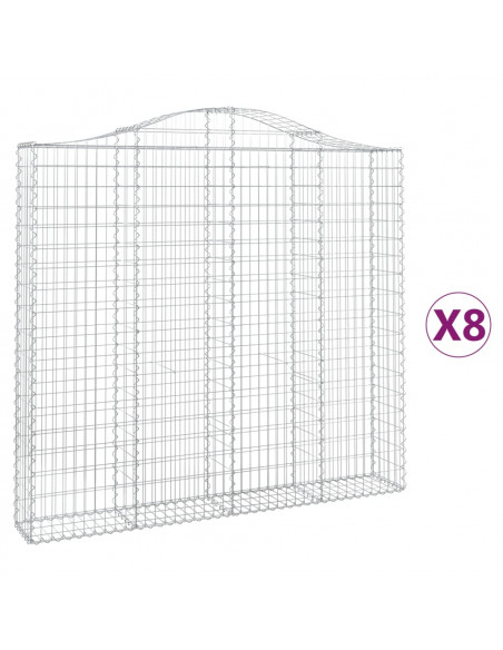 Cesti Gabbioni ad Arco 8 pz 200x30x180/200 cm Ferro Zincato