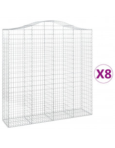 Cesti Gabbioni ad Arco 8 pz 200x50x200/220 cm Ferro Zincato
