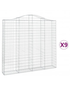 Cesti Gabbioni ad Arco 9 pz 200x30x180/200 cm Ferro Zincato