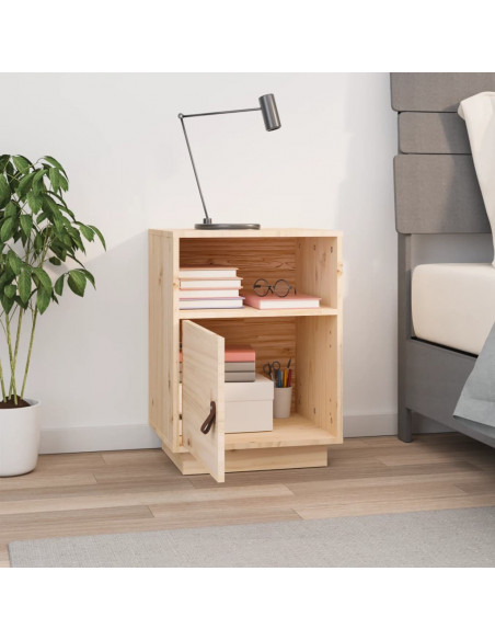 Comodino 40x34x55 cm in Legno Massello di Pino