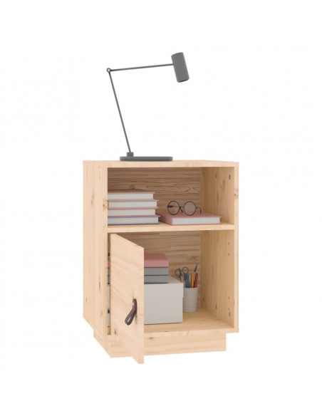 Comodino 40x34x55 cm in Legno Massello di Pino