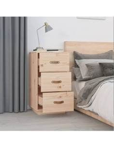 Comodino 40x40x75 cm in Legno Massello di Pino 2